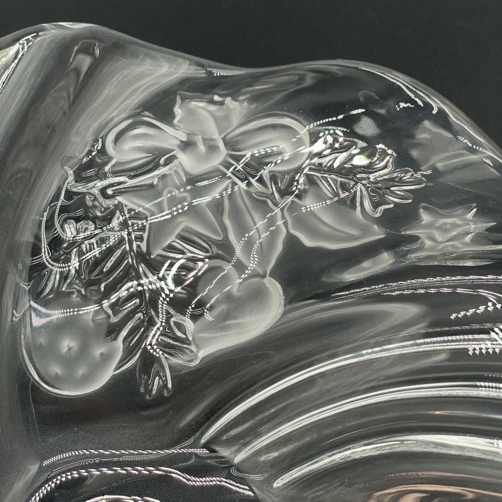 Mikasa Studio One "Holiday Flair" Swirl Crystal BonBon Dish Germany Frosted - Picture 5 of 6
